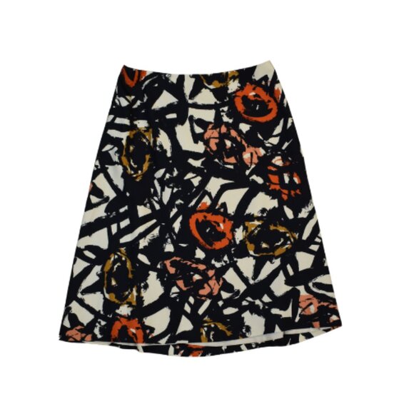 J.Crew Silk Wool A-Line Midi Skirt Abstract Floral Print Size 0 - Picture 1 of 8